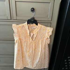 Loft orange & white tie front house. New with tags.